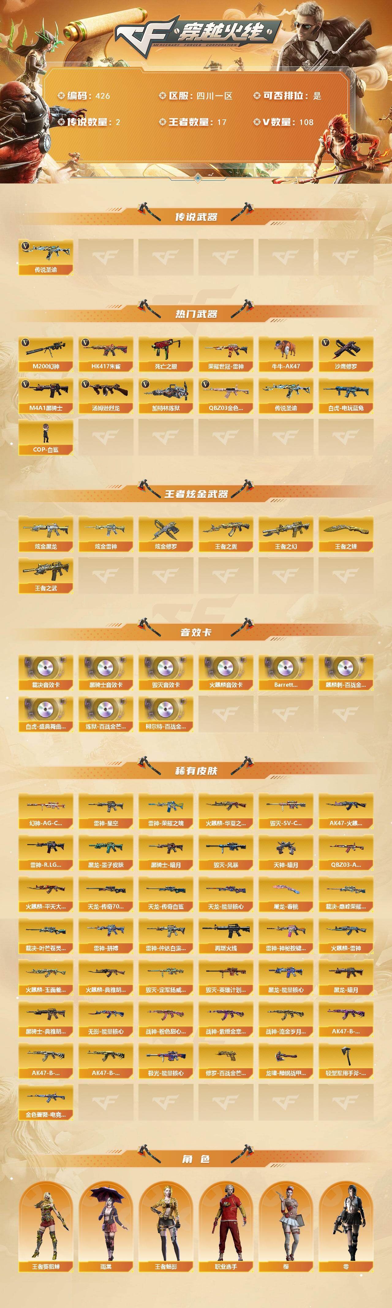 CFCMW422106穿越火线账号详情图2