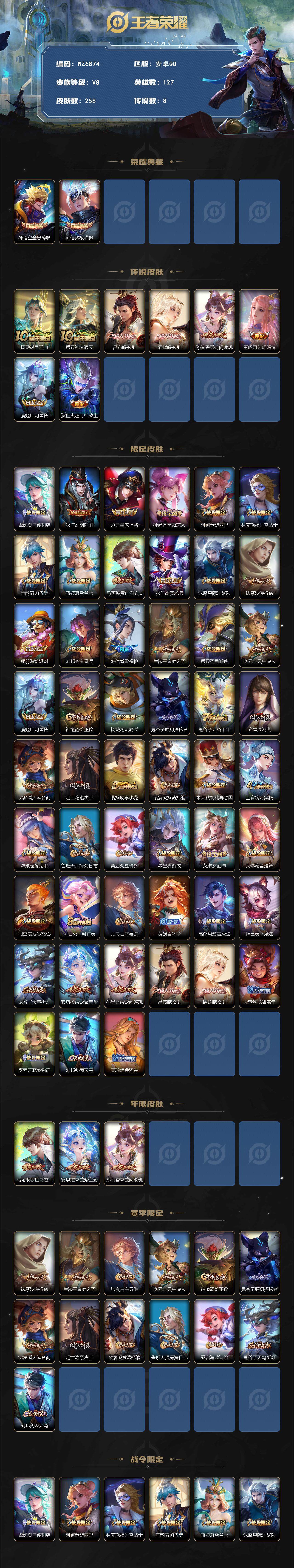 WZXS3444428王者荣耀账号详情图2