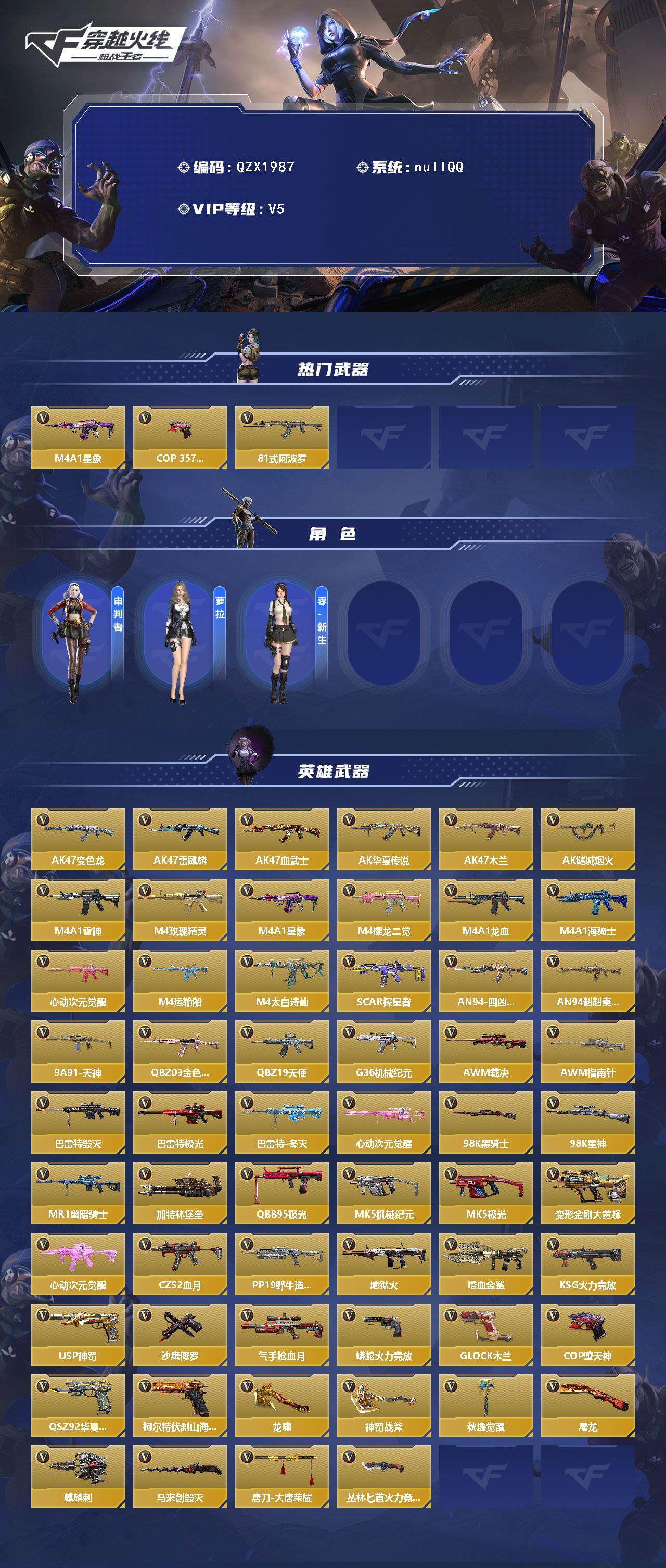 CFMQM370015枪战王者账号详情图3 CFMQM370015枪战王者账号详情图3