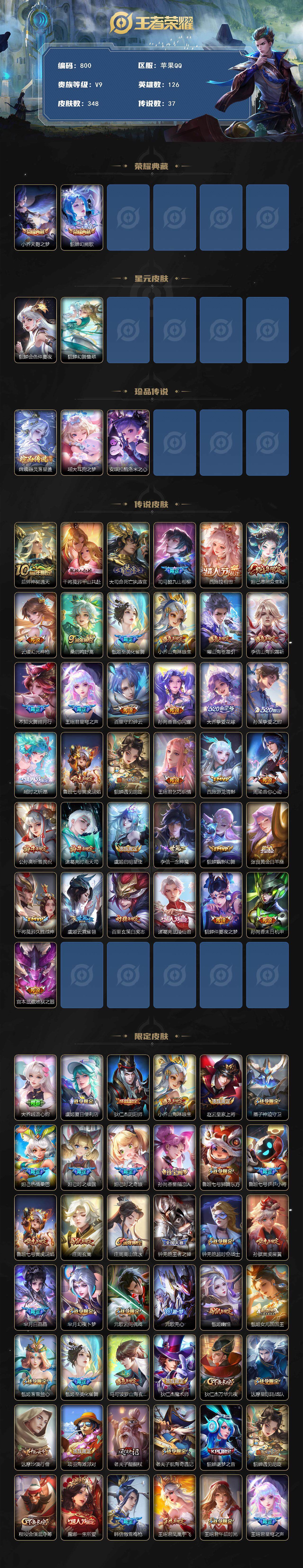 WZLFY3421372王者荣耀账号详情图2 WZLFY3421372王者荣耀账号详情图2