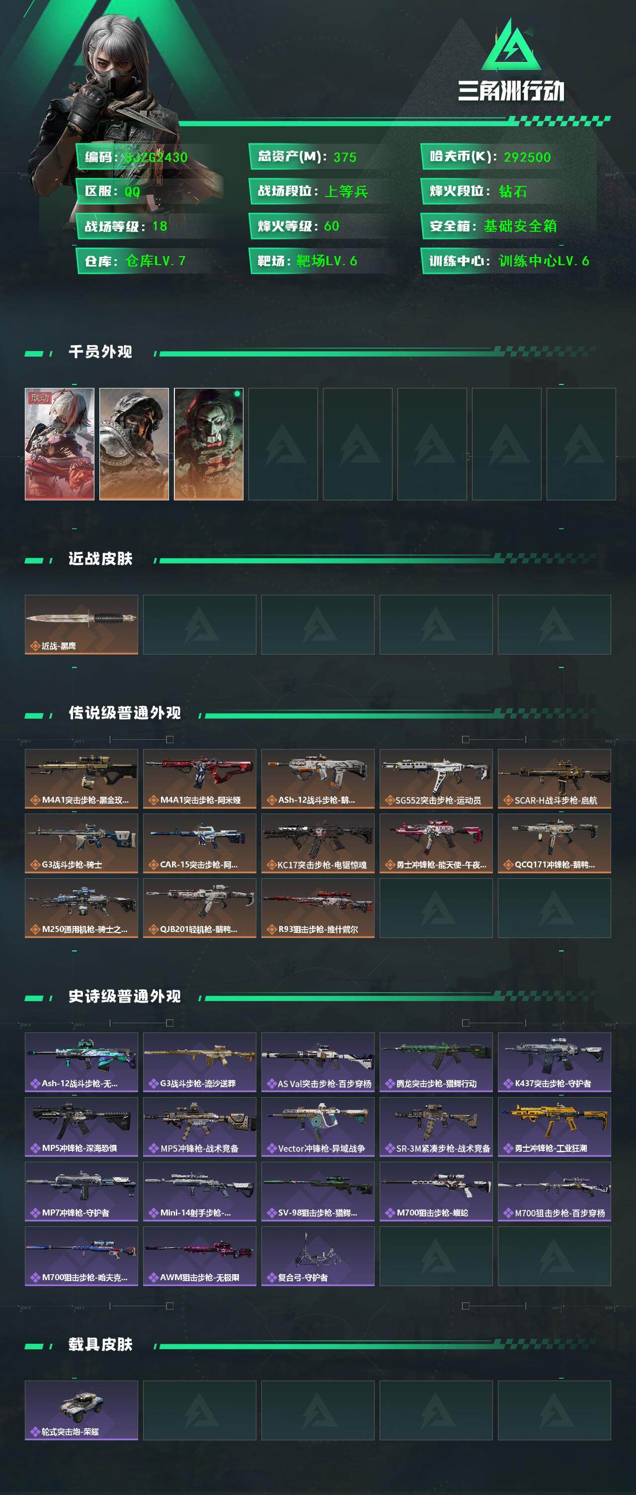 SJZEY383133三角洲行动账号详情图2 SJZEY383133三角洲行动账号详情图2