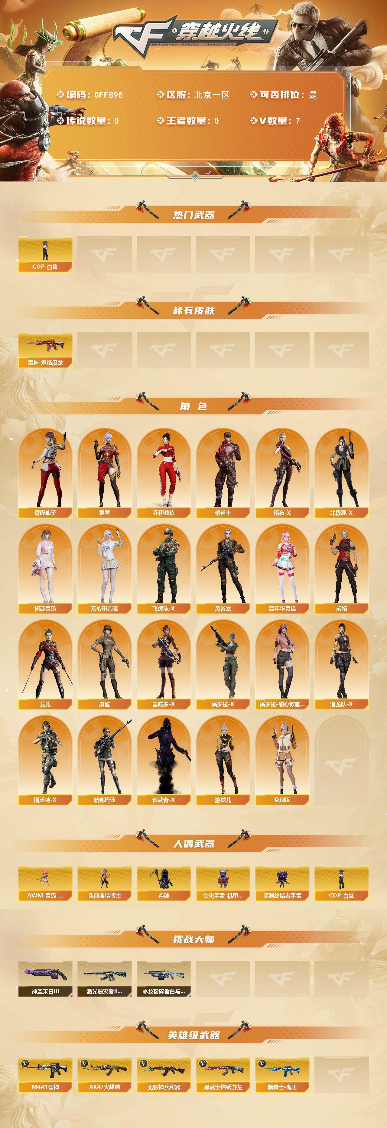 CFEY371084穿越火线账号详情图2 CFEY371084穿越火线账号详情图2