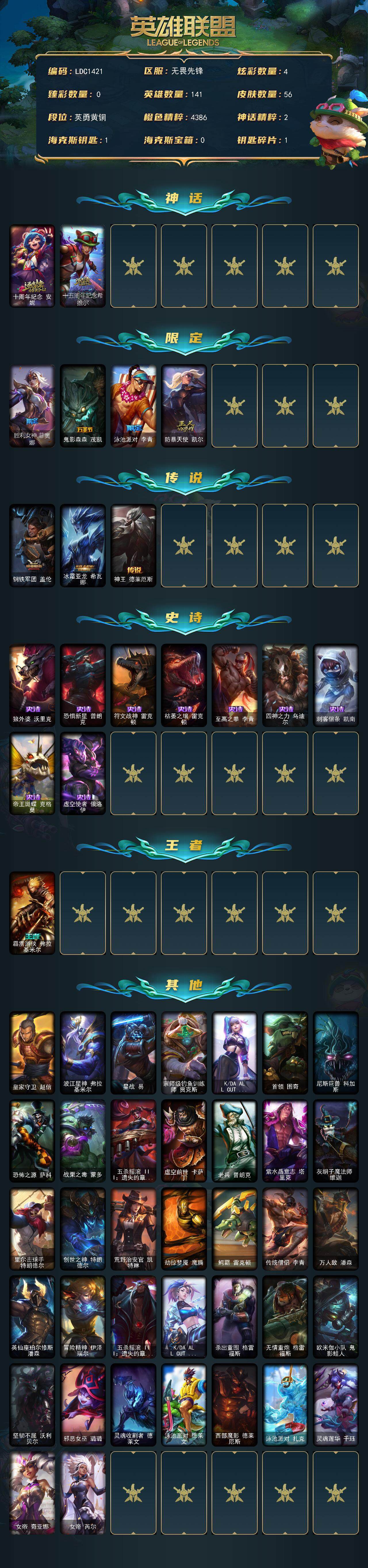 LOLCMW321390英雄联盟账号详情图2 LOLCMW321390英雄联盟账号详情图2