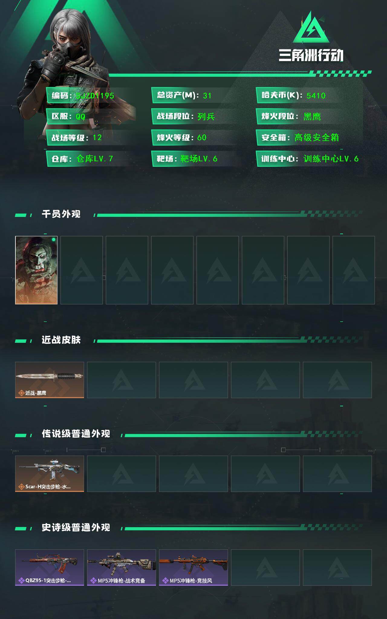 SJZEY44122三角洲行动账号详情图2 SJZEY44122三角洲行动账号详情图2