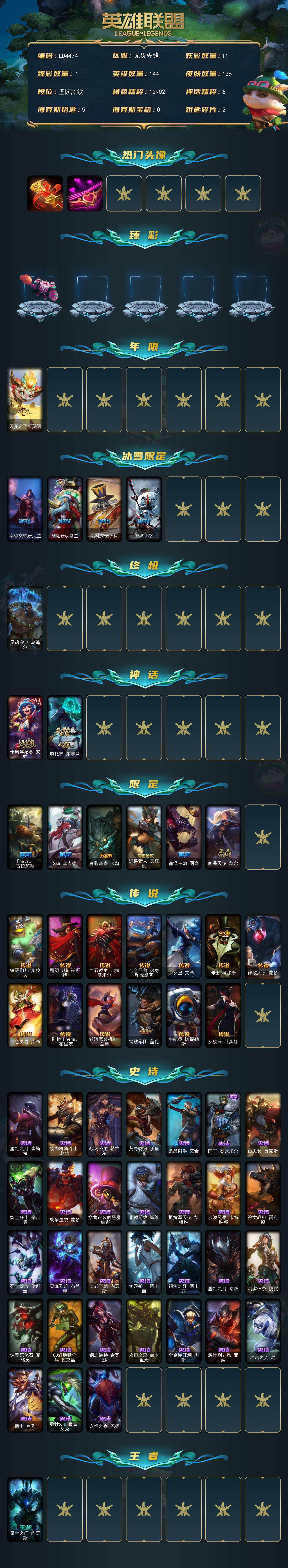 LOLEY320959英雄联盟账号详情图2 LOLEY320959英雄联盟账号详情图2