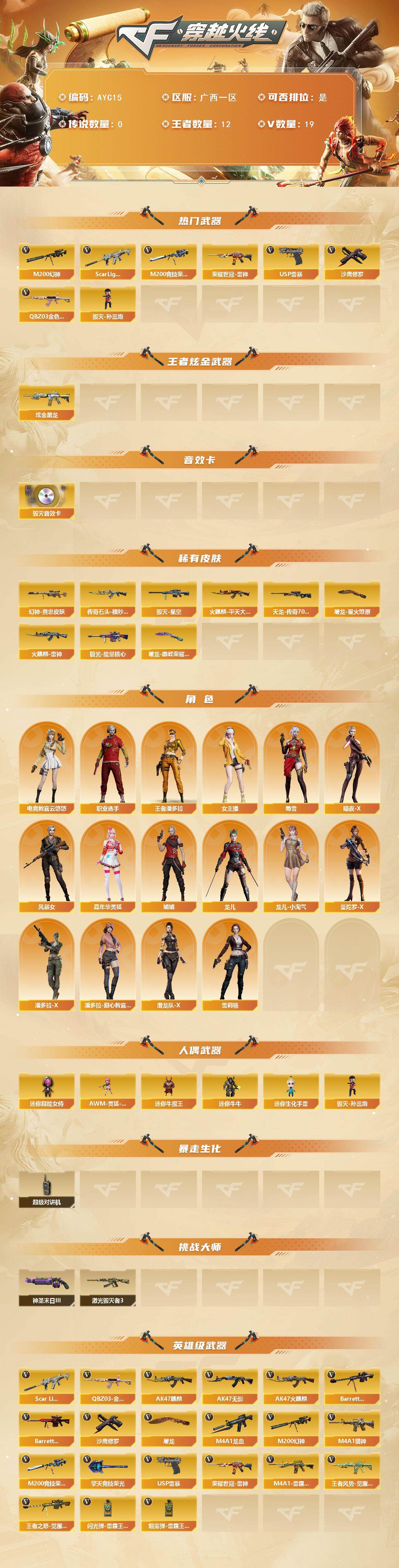 CFLE374465穿越火线账号详情图2 CFLE374465穿越火线账号详情图2