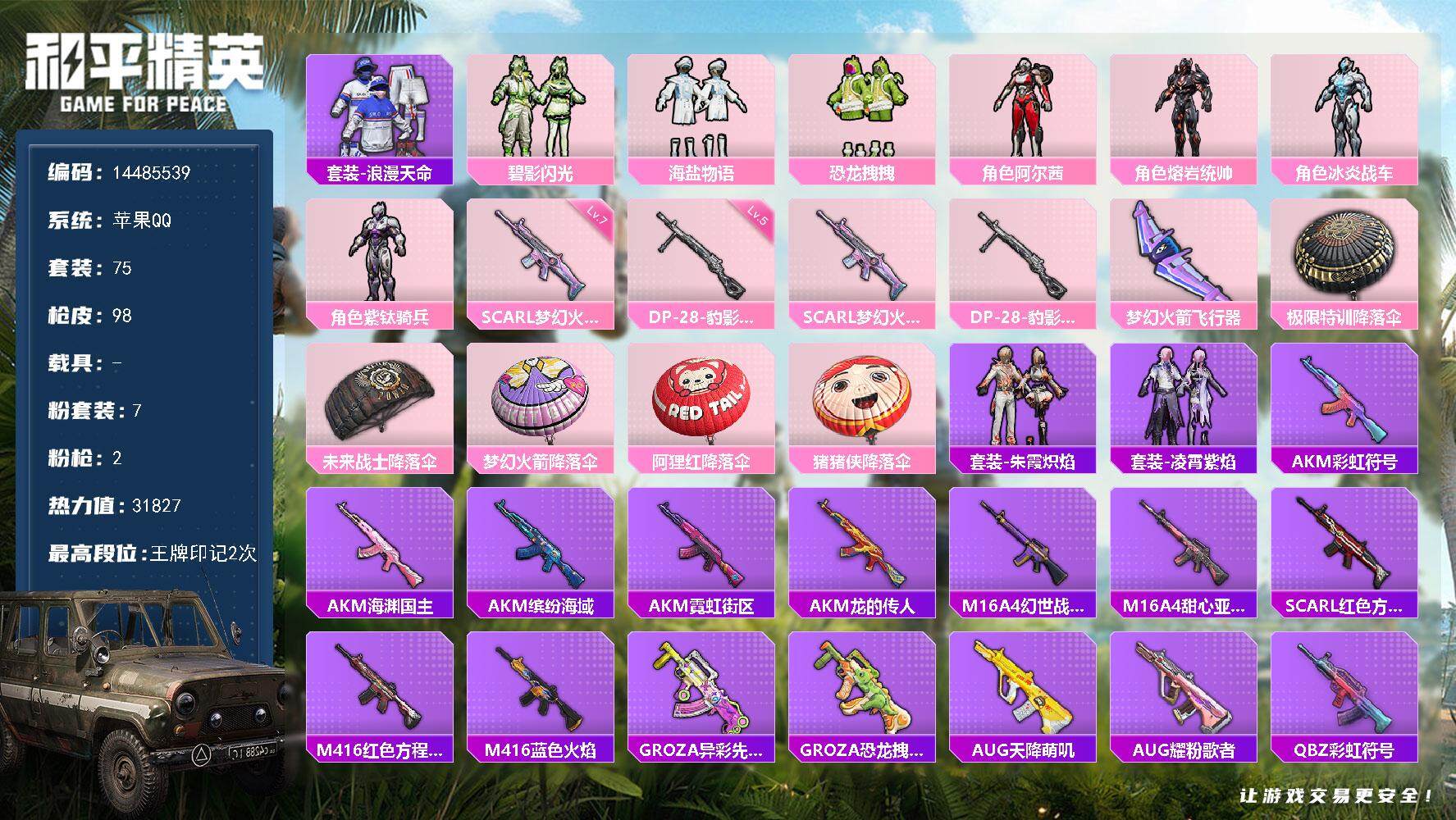 HPDN3423451和平精英账号详情图15 HPDN3423451和平精英账号详情图15