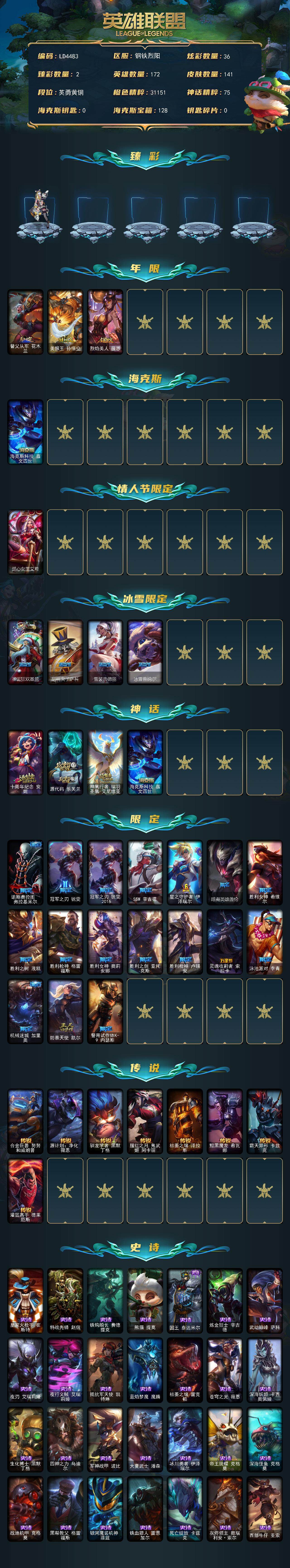 LOLEY321088英雄联盟账号详情图2 LOLEY321088英雄联盟账号详情图2