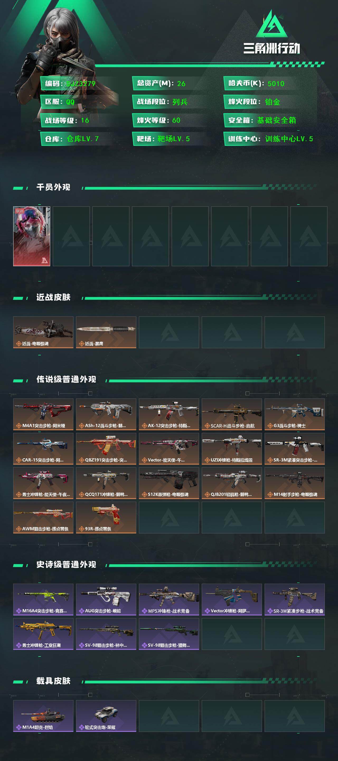 SJZCMW387992三角洲行动账号详情图2 SJZCMW387992三角洲行动账号详情图2