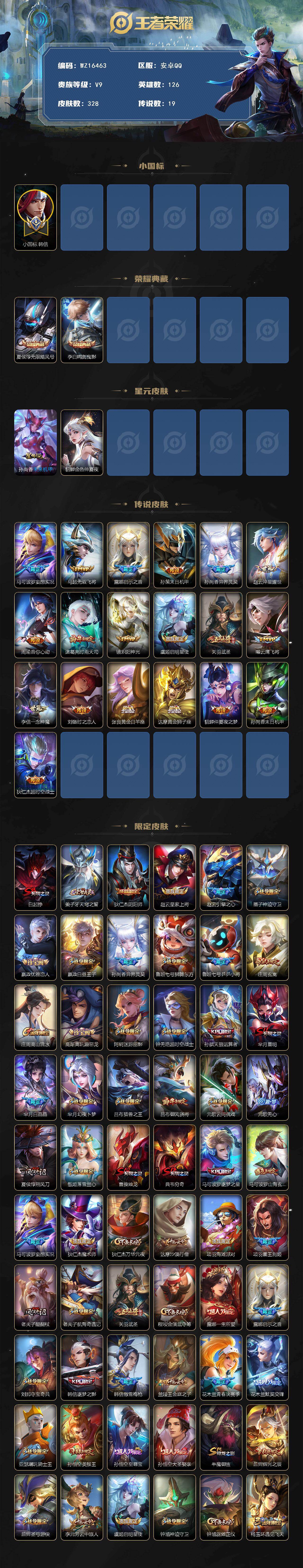 WZ03410023王者荣耀账号详情图2