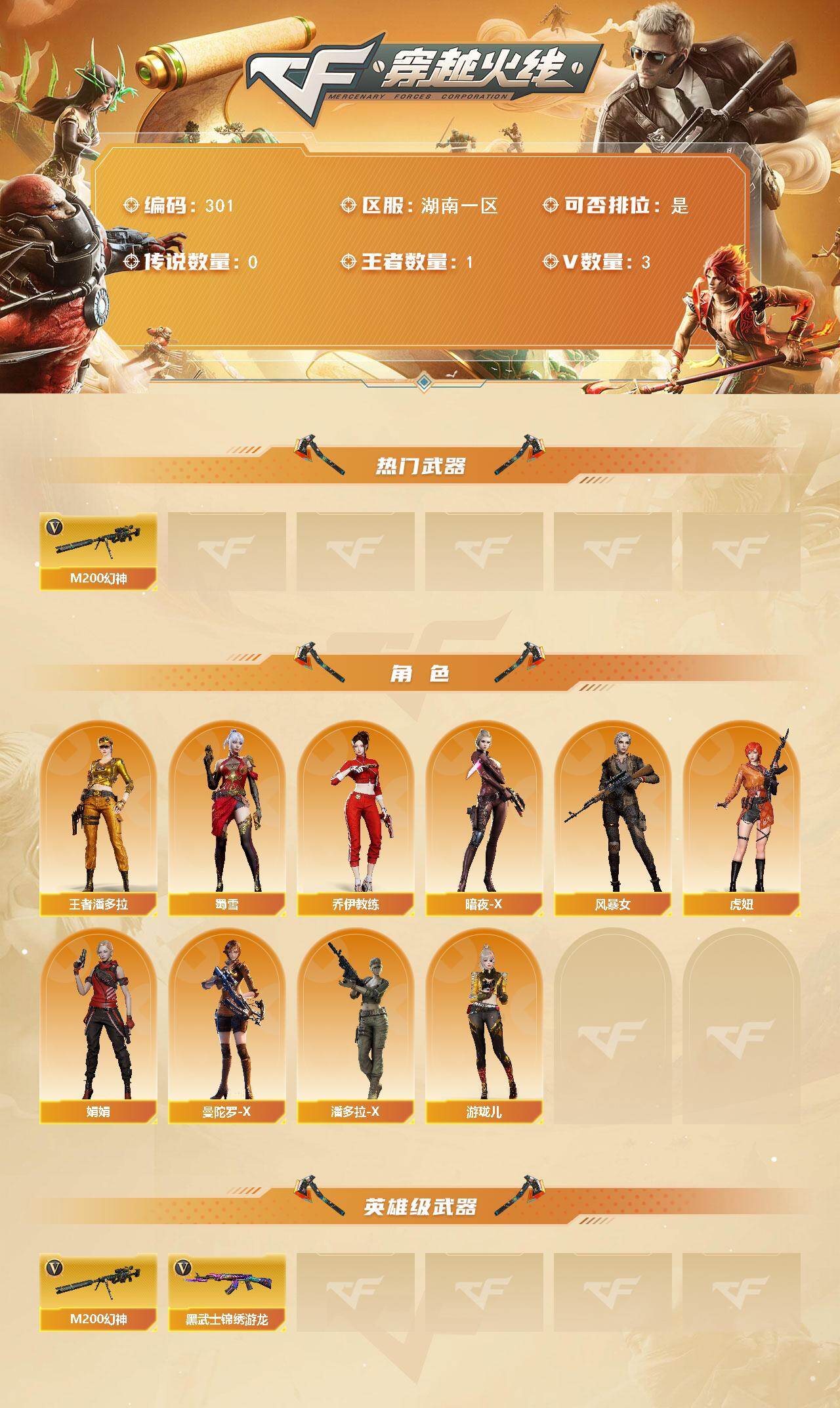 CFCMW421250穿越火线账号详情图2