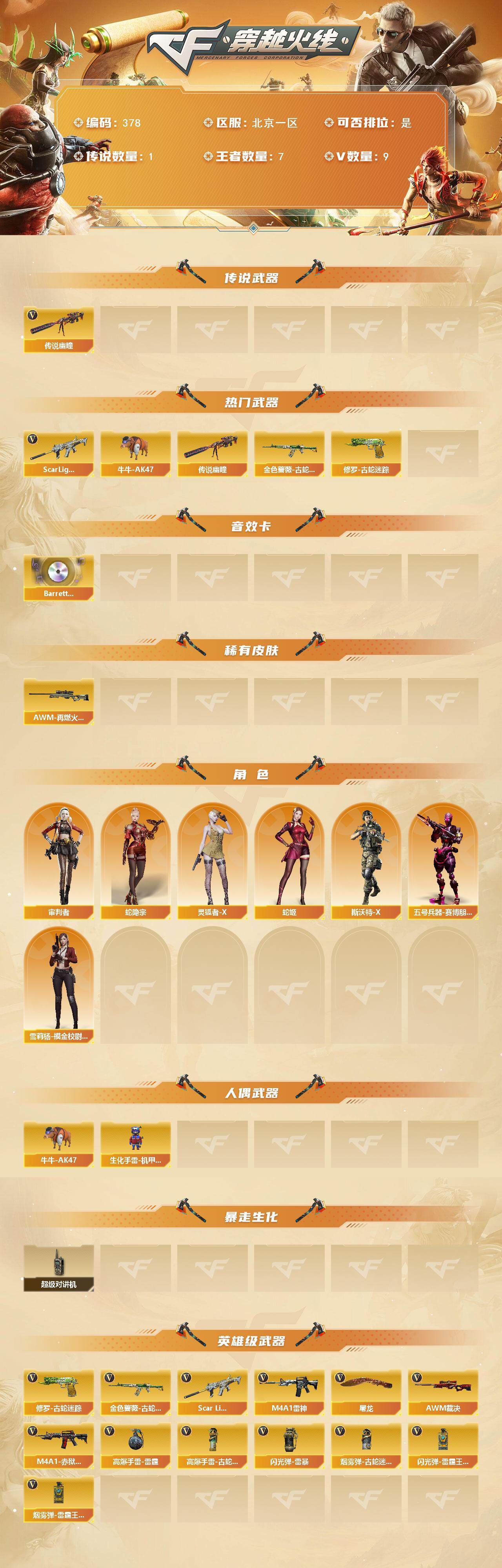 CFQM374596穿越火线账号详情图3 CFQM374596穿越火线账号详情图3