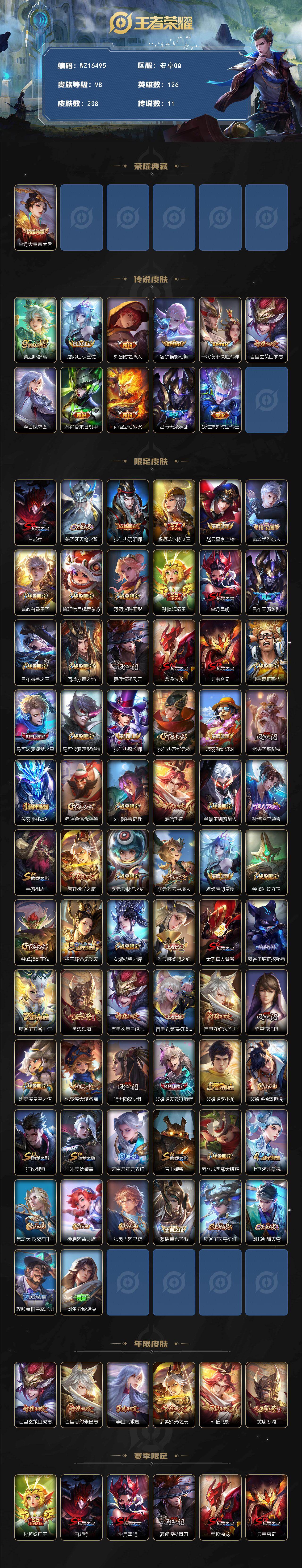 WZ03410040王者荣耀账号详情图2