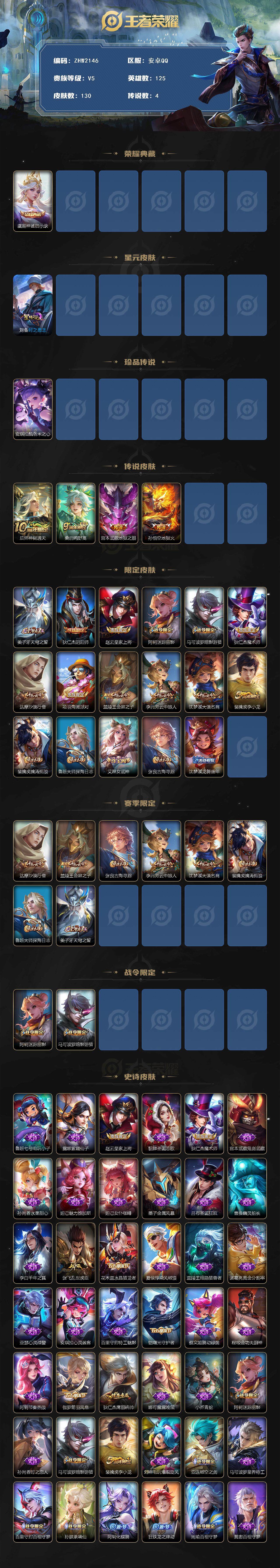 WZLE3441359王者荣耀账号详情图2