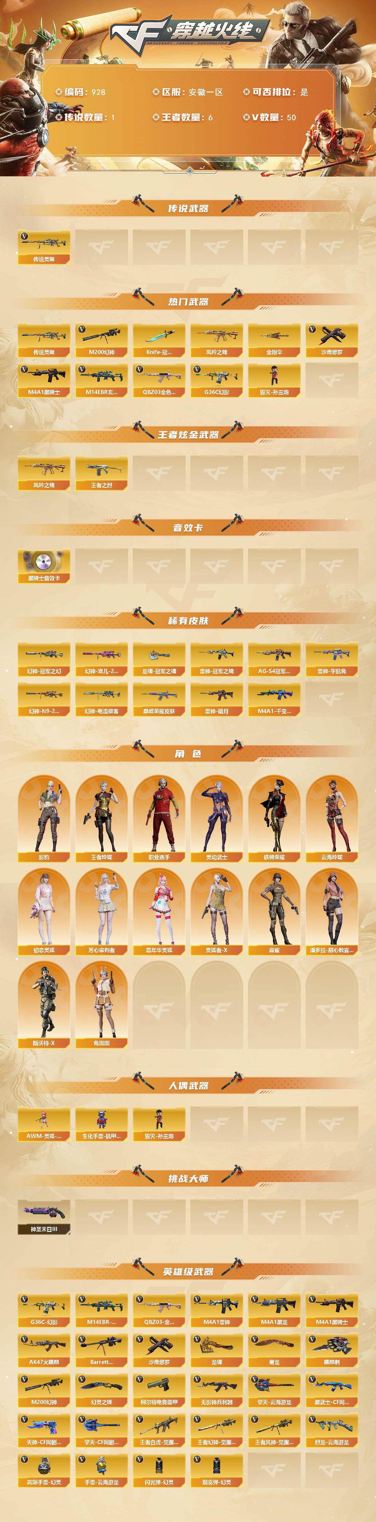 CFLX371034穿越火线账号详情图2 CFLX371034穿越火线账号详情图2