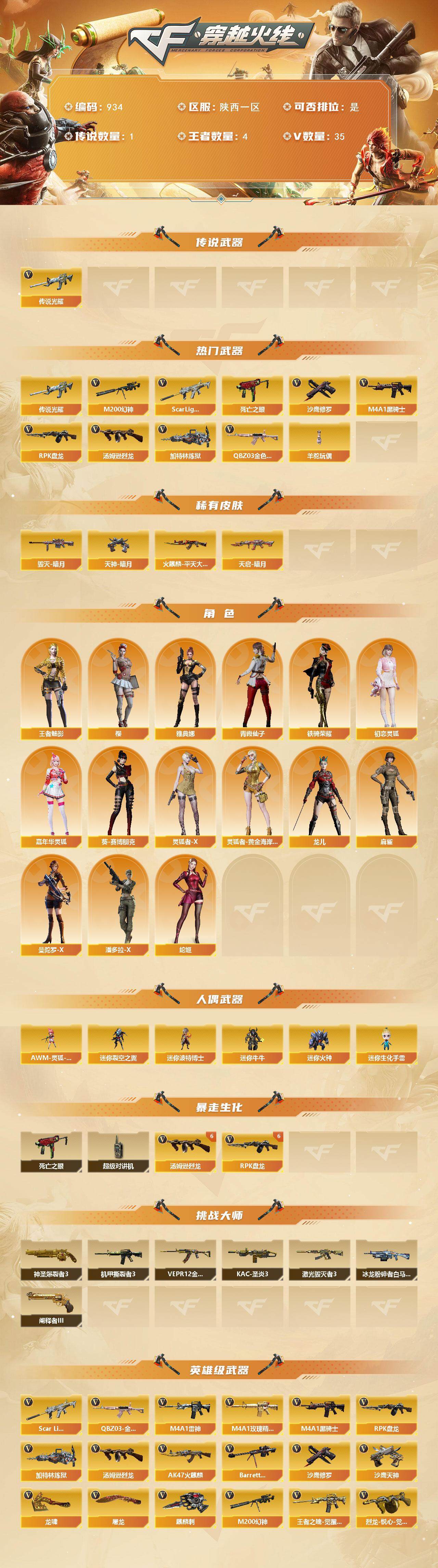 CFLX371070穿越火线账号详情图2 CFLX371070穿越火线账号详情图2