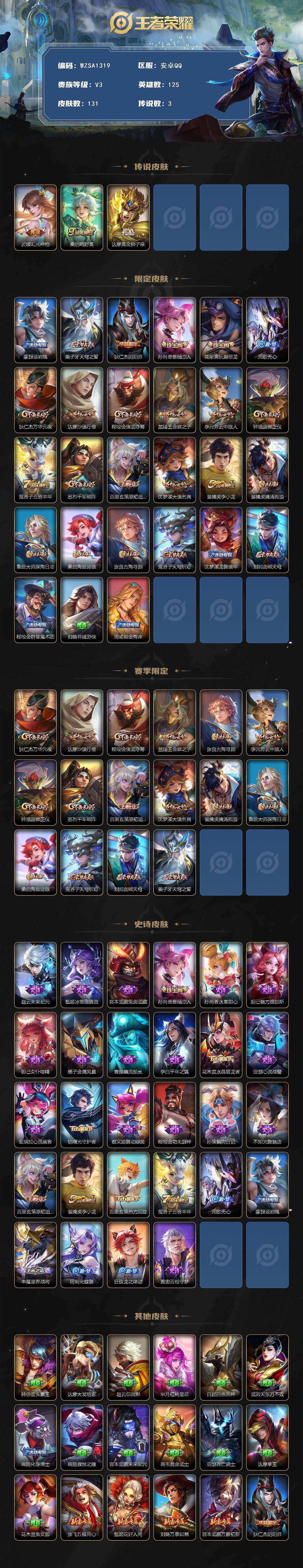 WZCMW3429373王者荣耀账号详情图2