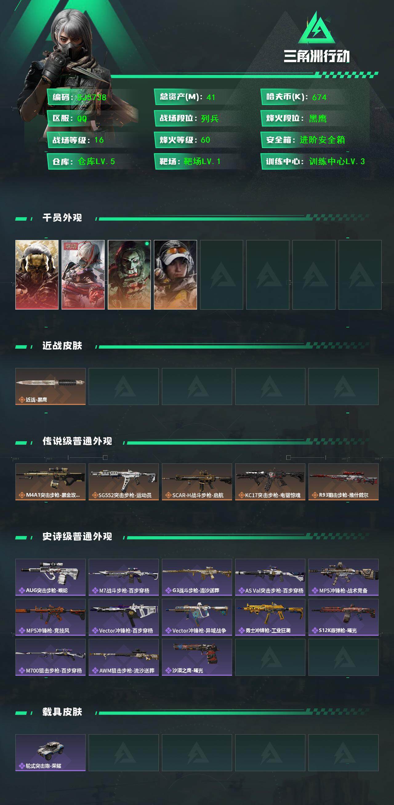 SJZEY383860三角洲行动账号详情图2 SJZEY383860三角洲行动账号详情图2