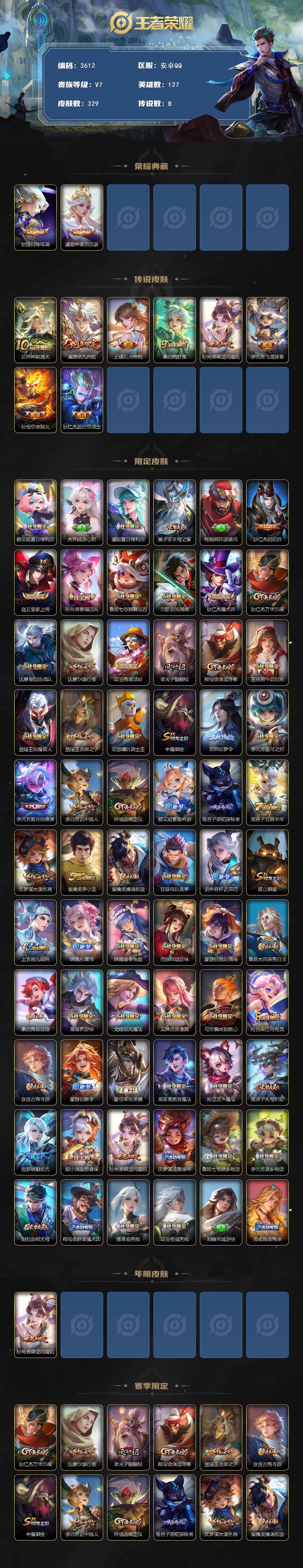 WZQM3442074王者荣耀账号详情图3