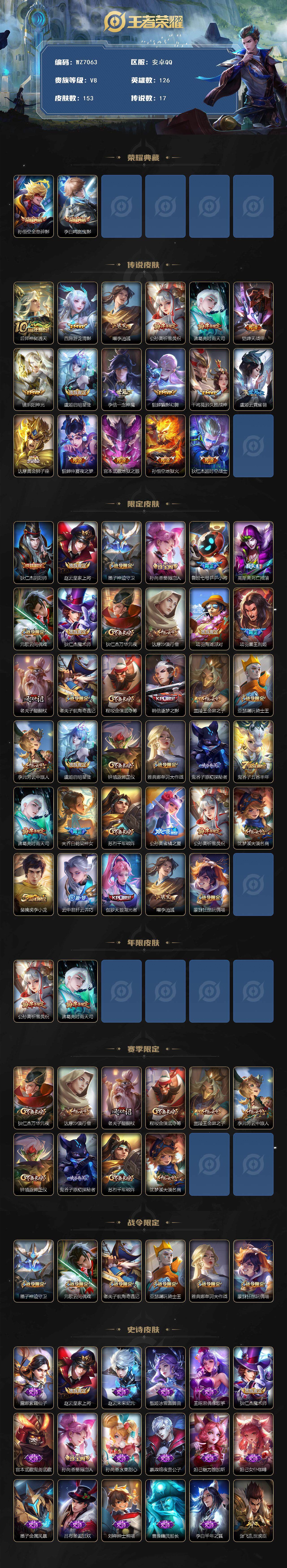 WZXS3460565王者荣耀账号详情图2