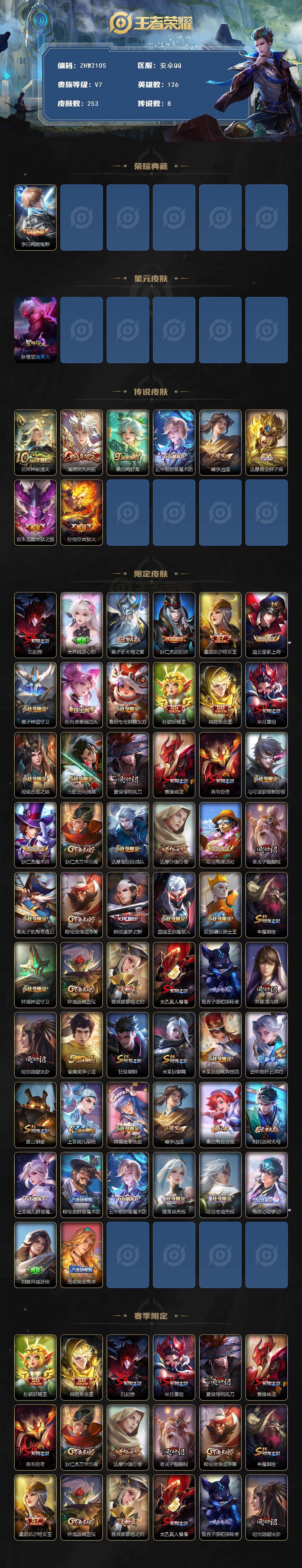 WZLE3439216王者荣耀账号详情图2