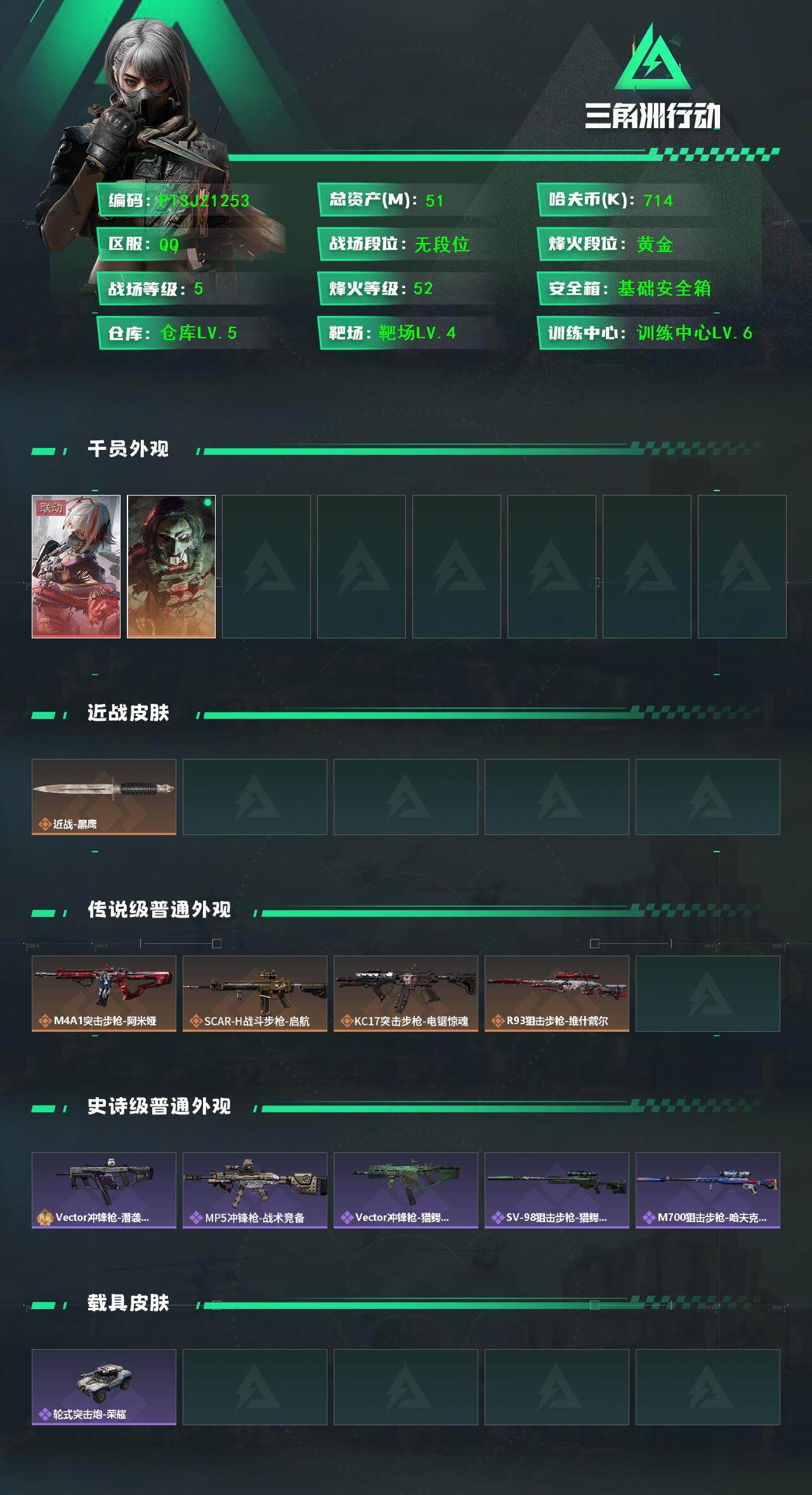 SJZCMW394949三角洲行动账号详情图2