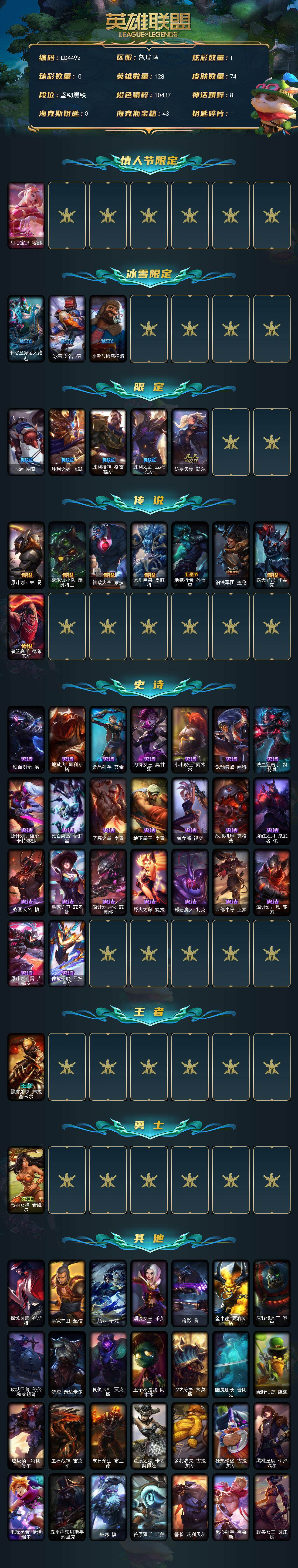 LOLEY321471英雄联盟账号详情图2 LOLEY321471英雄联盟账号详情图2