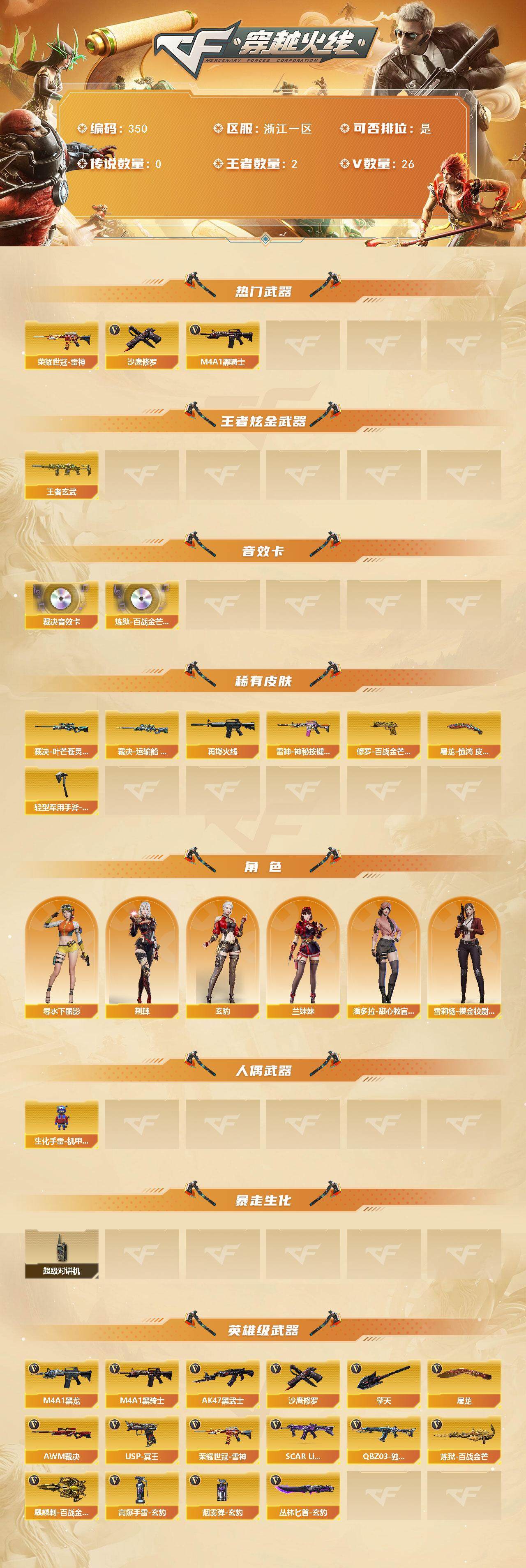 CFLX374468穿越火线账号详情图2 CFLX374468穿越火线账号详情图2