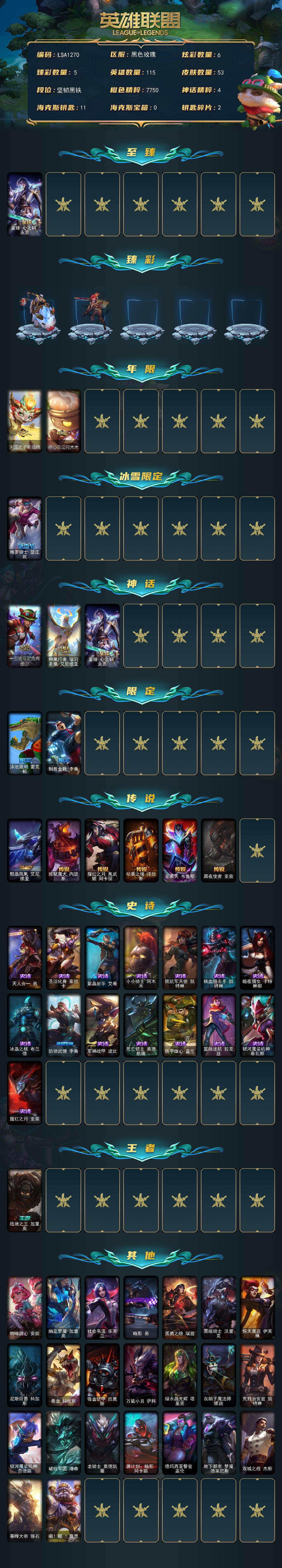 LOLEY321513英雄联盟账号详情图2 LOLEY321513英雄联盟账号详情图2