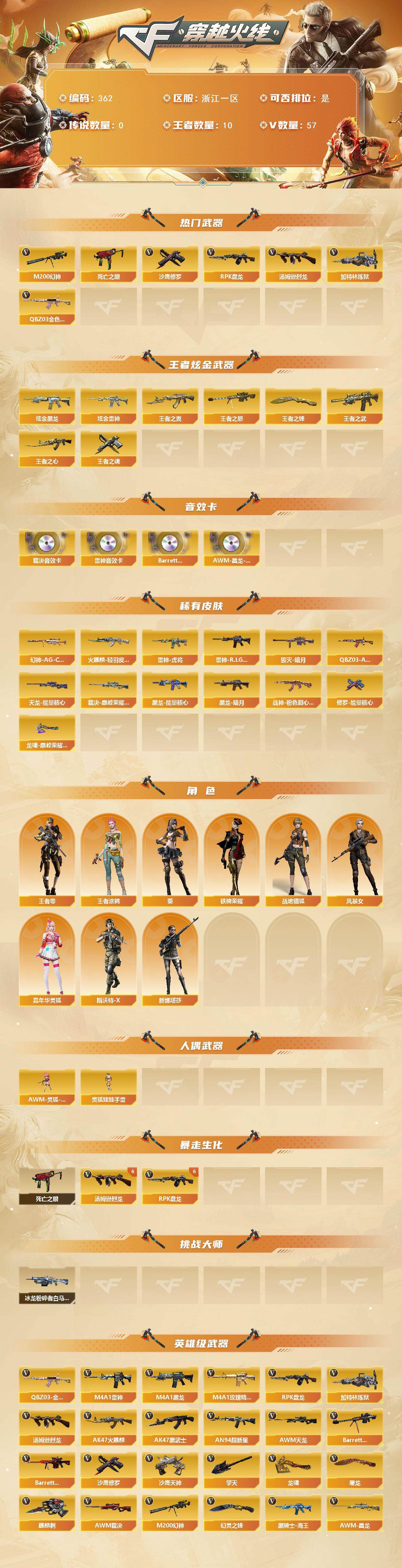 CFLX374543穿越火线账号详情图2 CFLX374543穿越火线账号详情图2