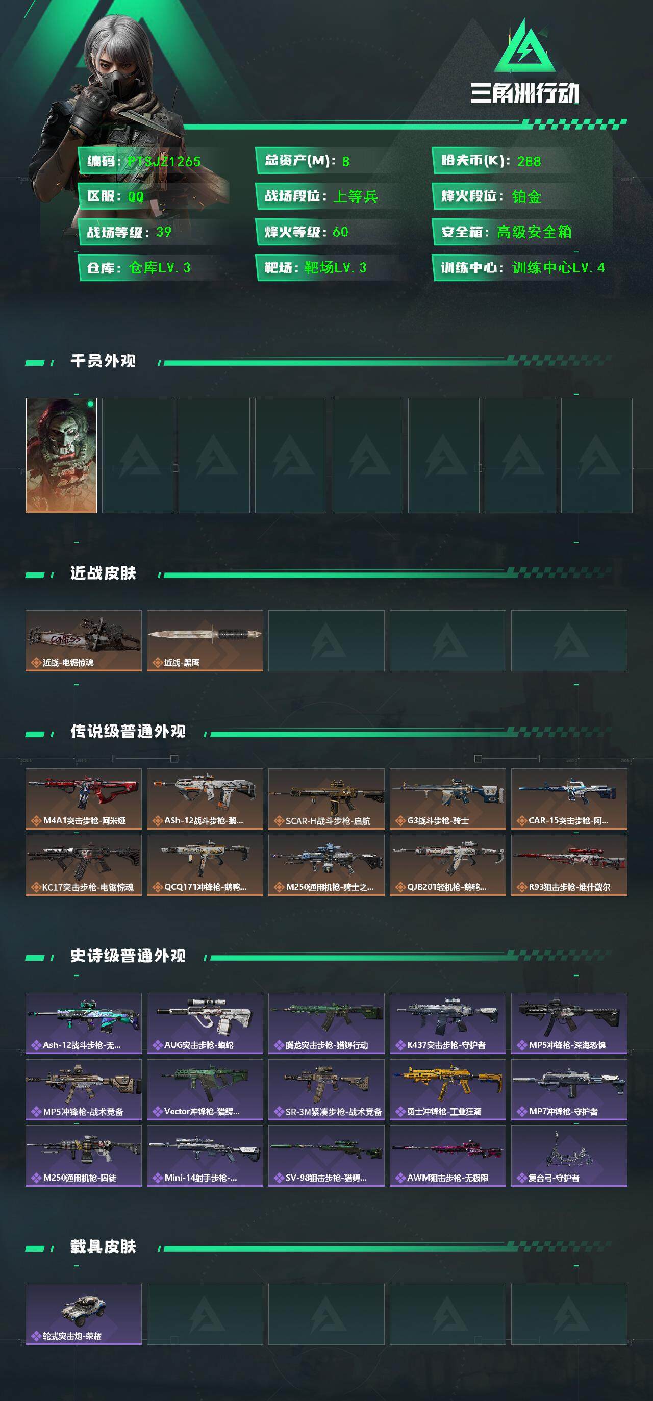 SJZCMW388047三角洲行动账号详情图2 SJZCMW388047三角洲行动账号详情图2