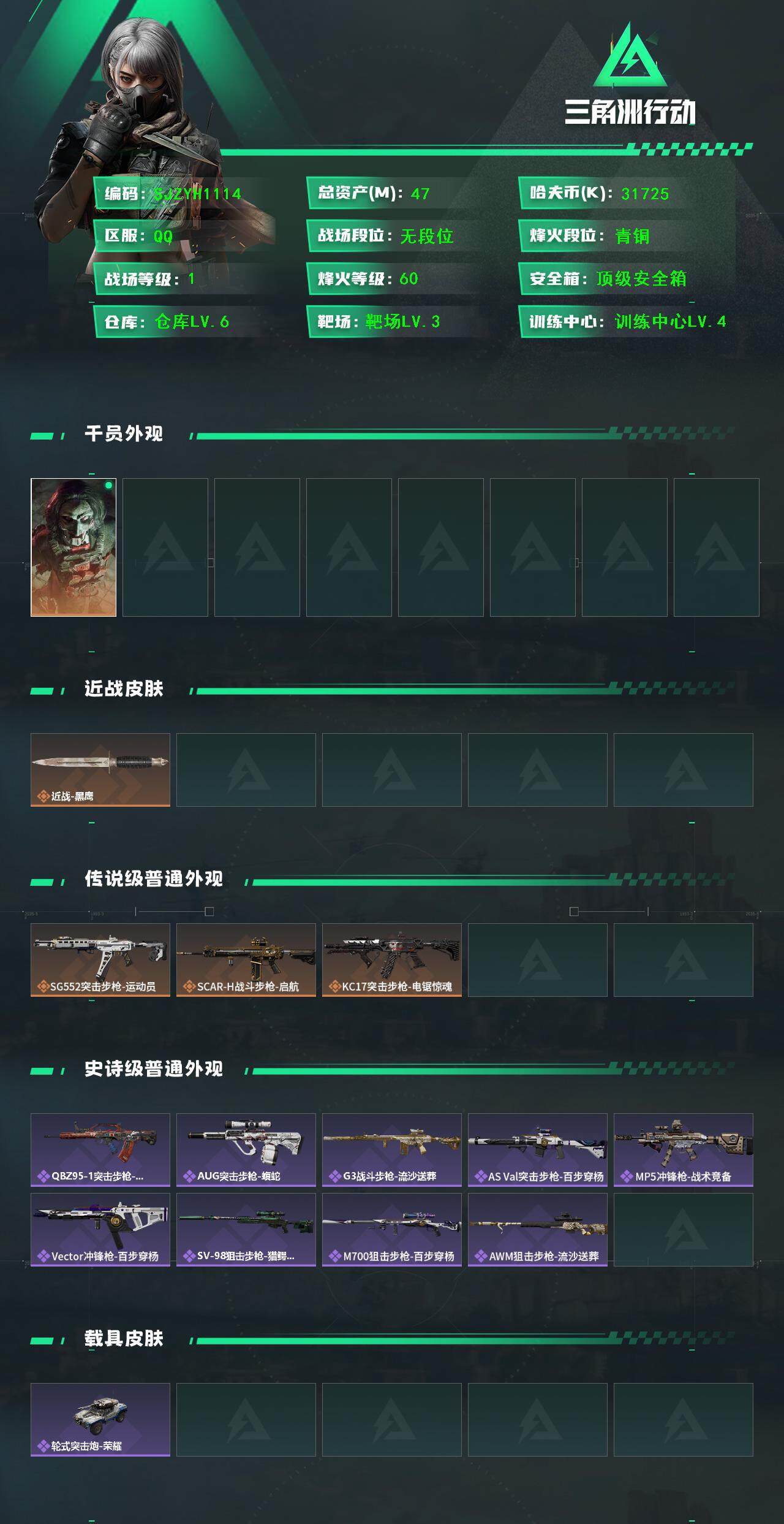 SJZCMW389417三角洲行动账号详情图2