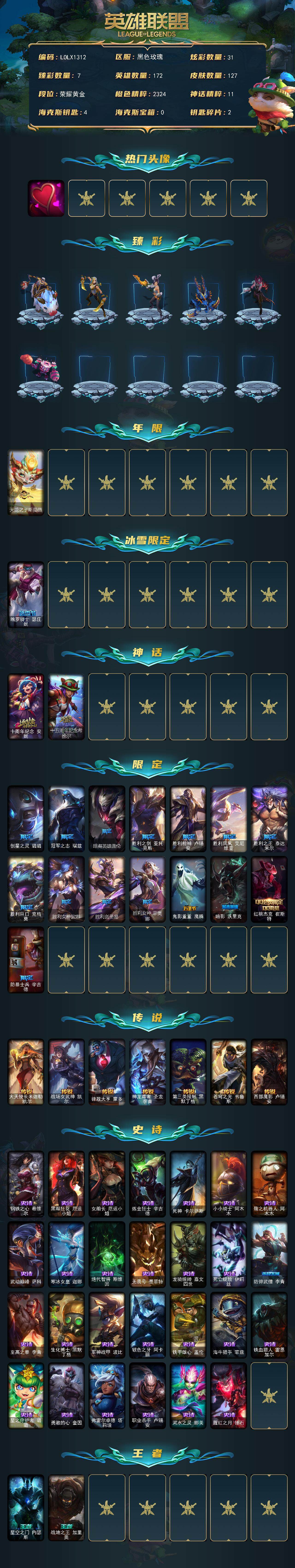 LOLEY321708英雄联盟账号详情图2