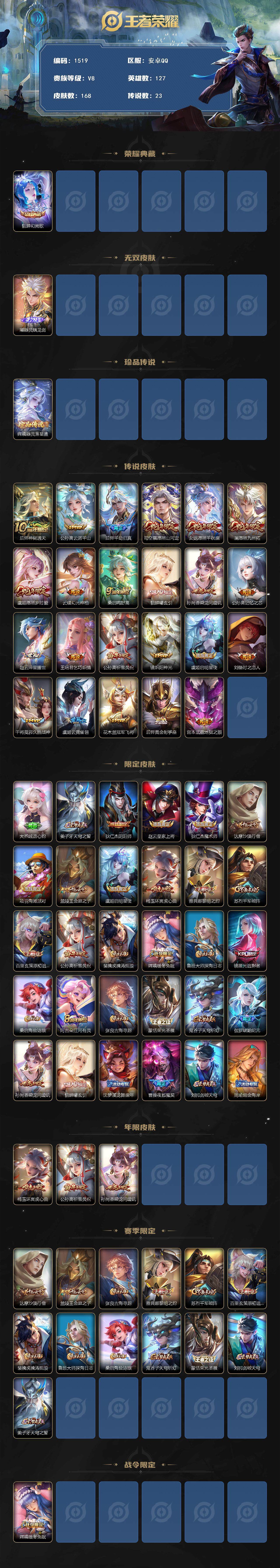 WZCMW3436437王者荣耀账号详情图2 WZCMW3436437王者荣耀账号详情图2