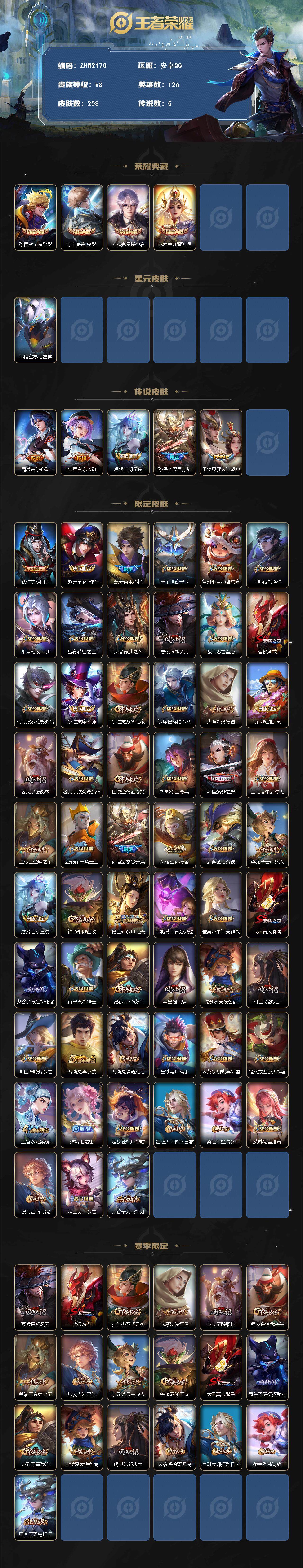 WZLE3448715王者荣耀账号详情图2