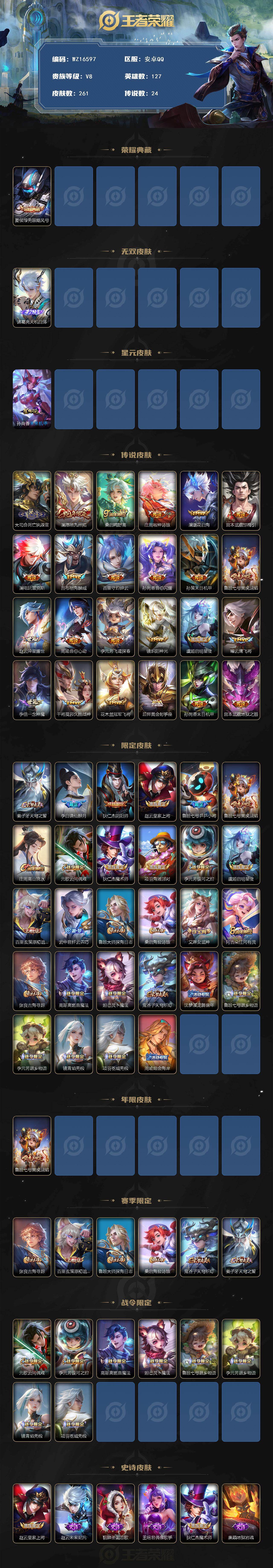 WZ03410104王者荣耀账号详情图2