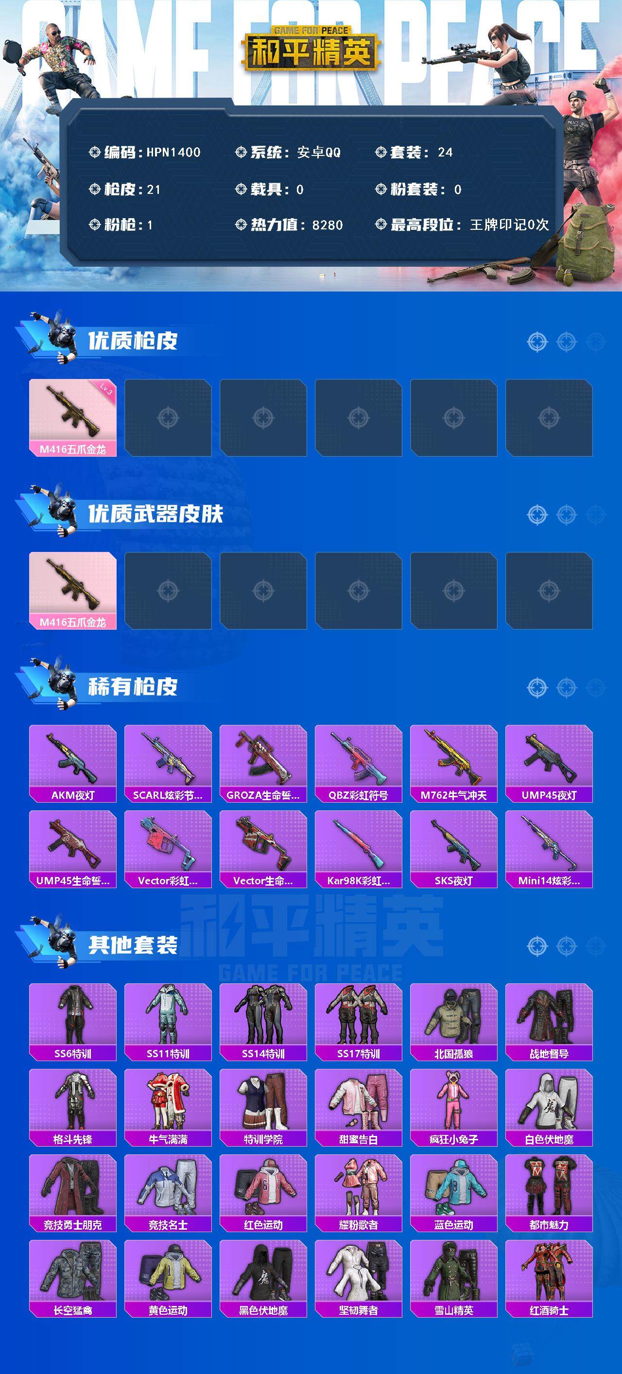 HPCMW3433947和平精英账号详情图2 HPCMW3433947和平精英账号详情图2