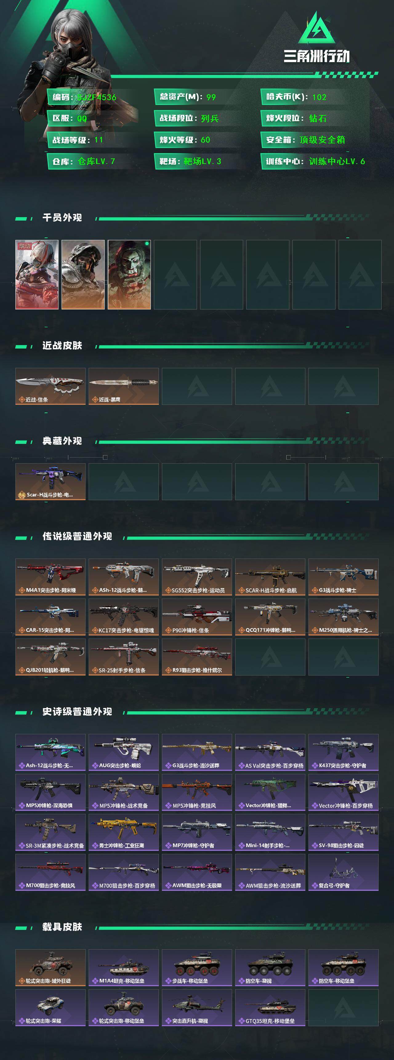 SJZCMW389550三角洲行动账号详情图2