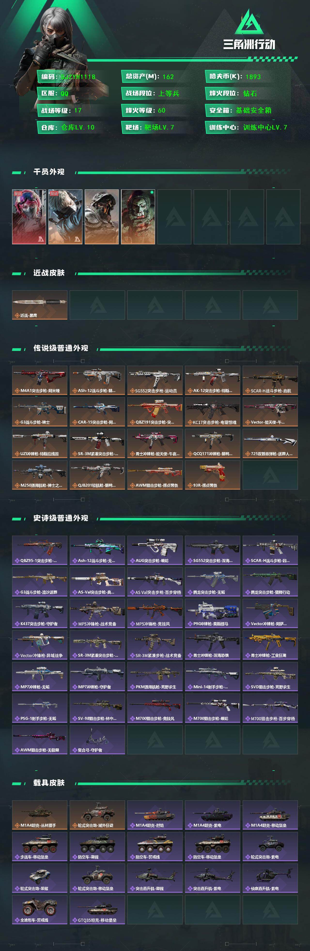 SJZCMW389790三角洲行动账号详情图2