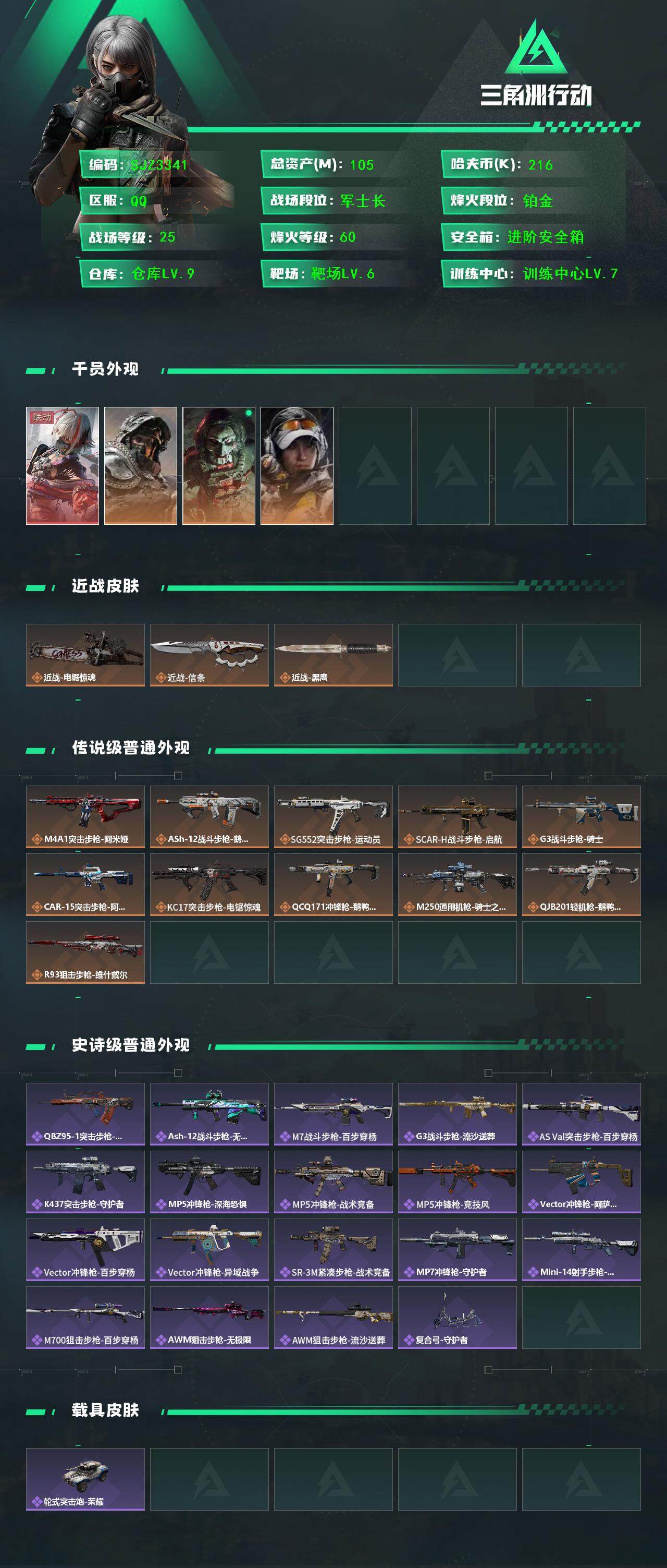 SJZQM389762三角洲行动账号详情图3