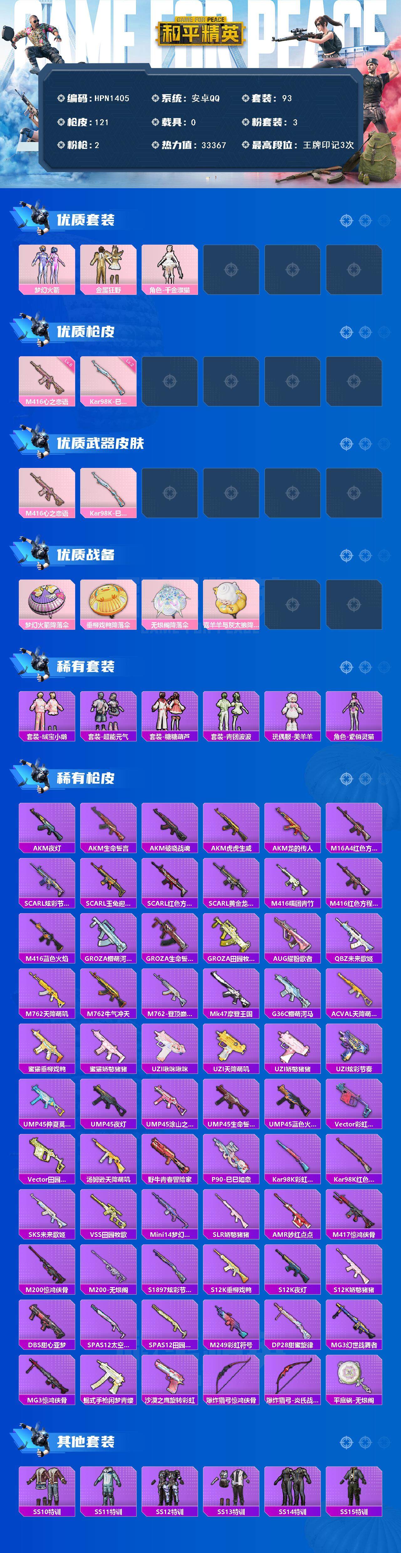 HPEY3434450和平精英账号详情图2