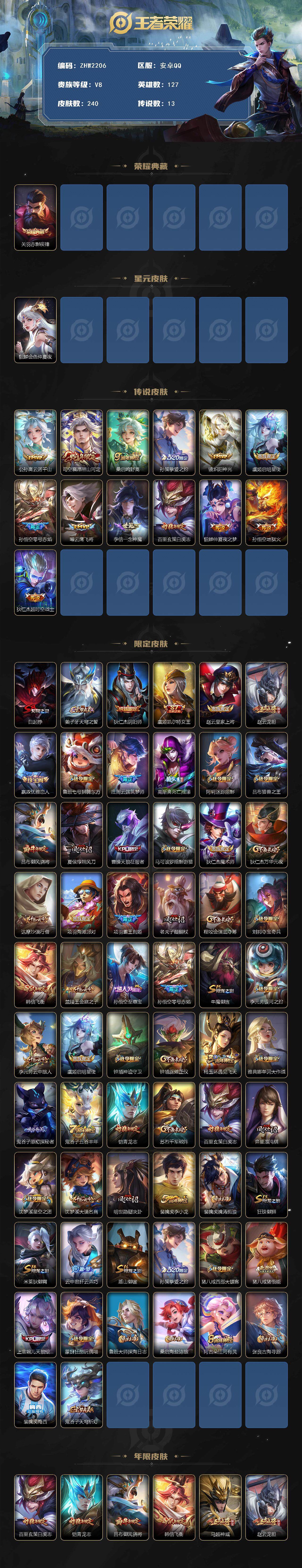 WZLE3448722王者荣耀账号详情图2