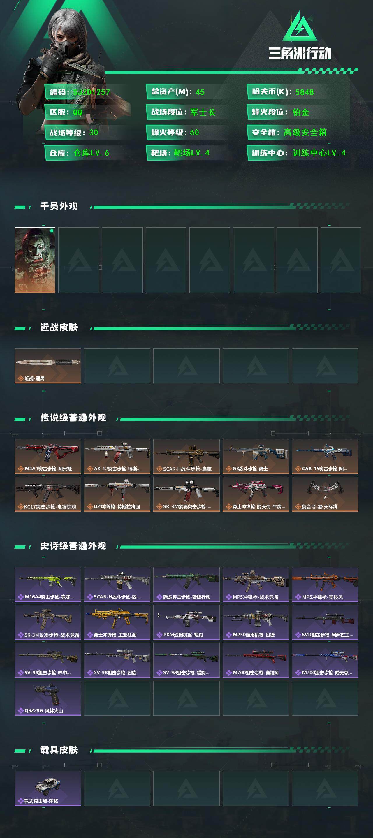 SJZCMW390260三角洲行动账号详情图2