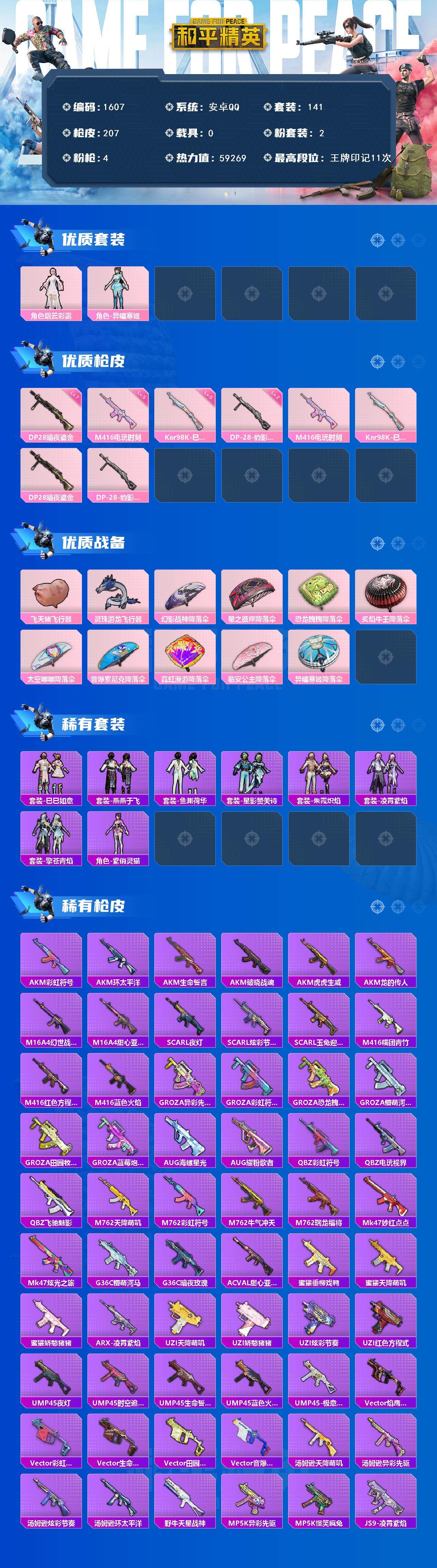 HPCMW3436055和平精英账号详情图2