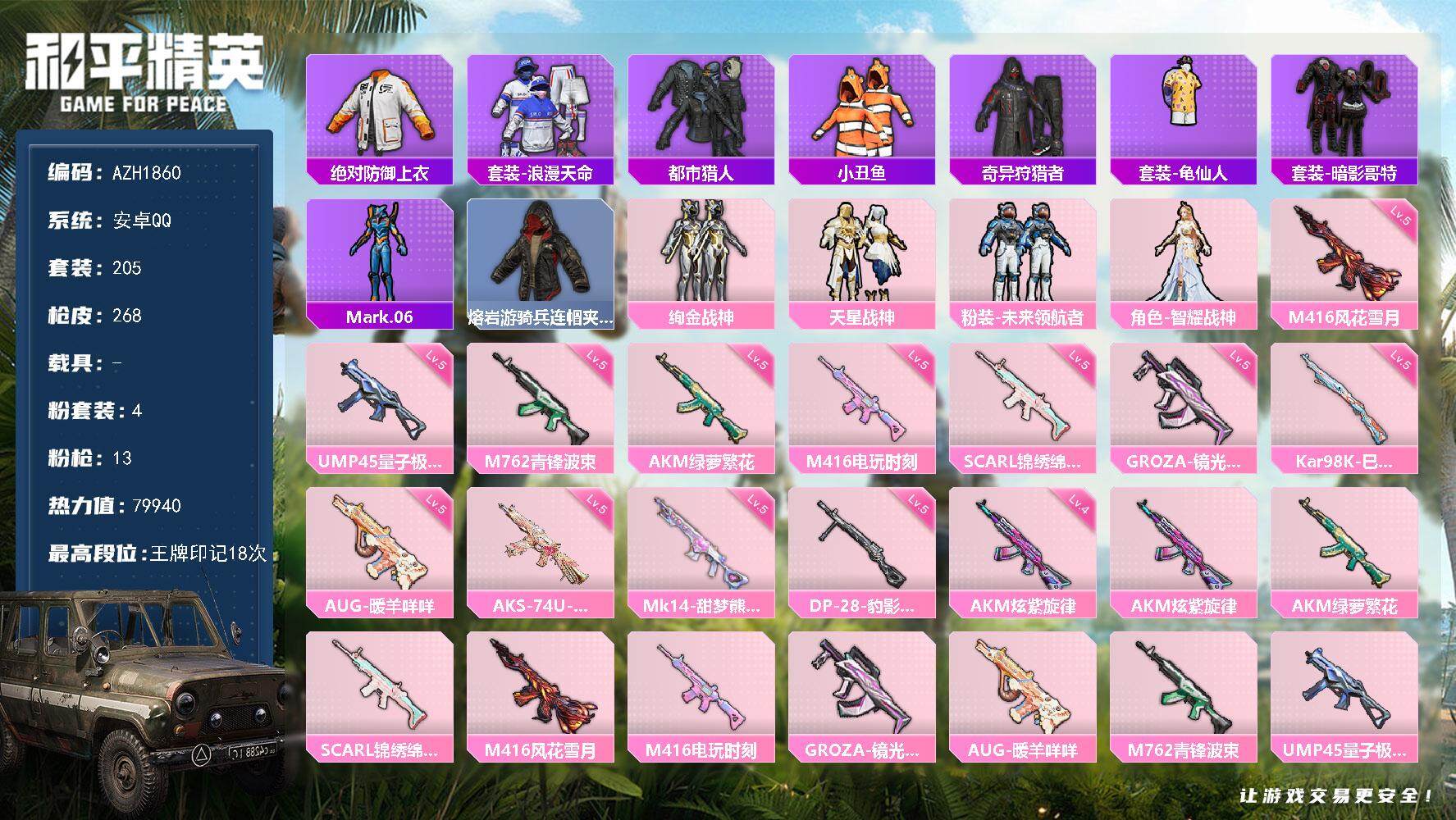 HPCMW3436998和平精英账号详情图2