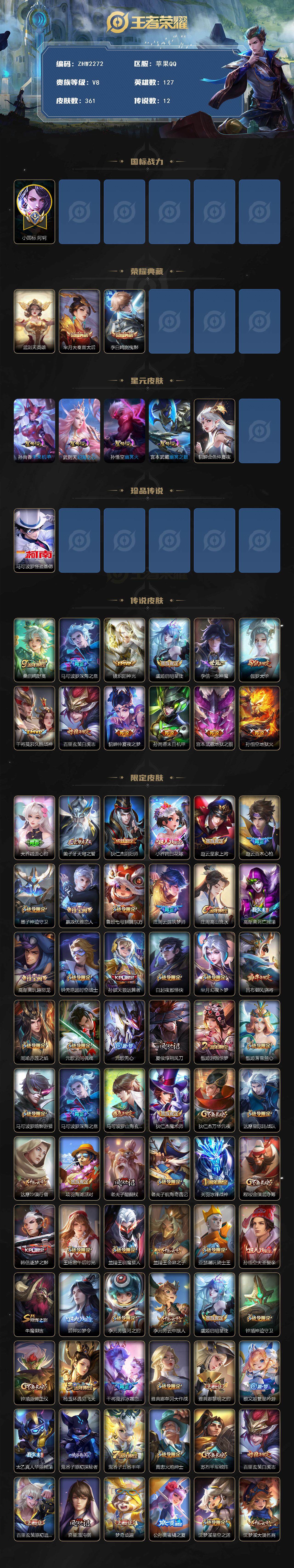 WZLE3465888王者荣耀账号详情图2