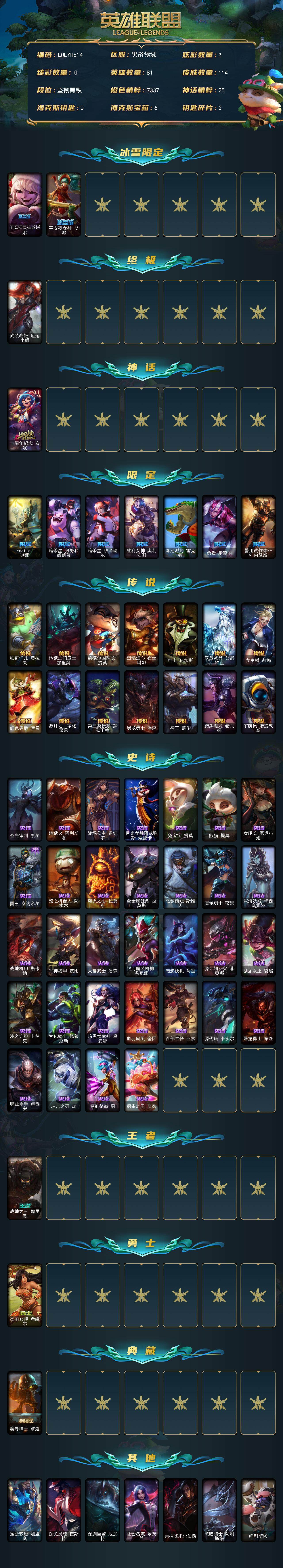 LOLEY322330英雄联盟账号详情图3