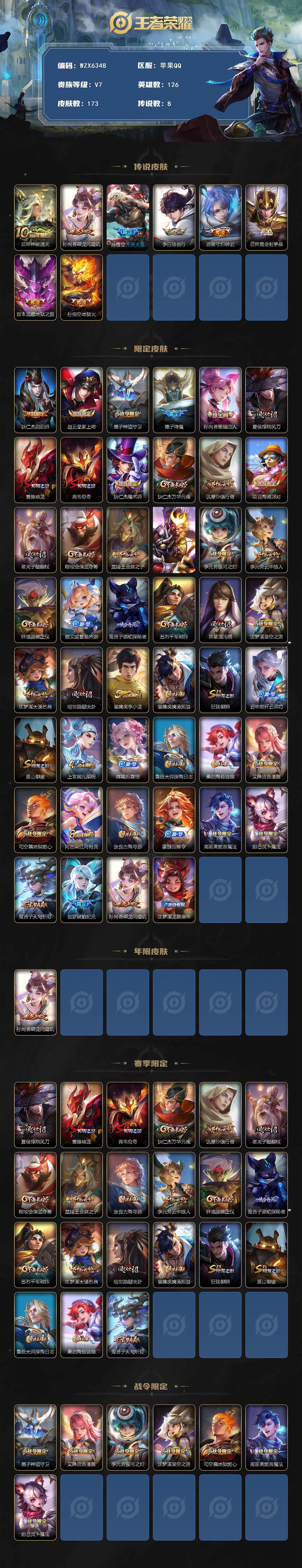 WZQM3446736王者荣耀账号详情图3