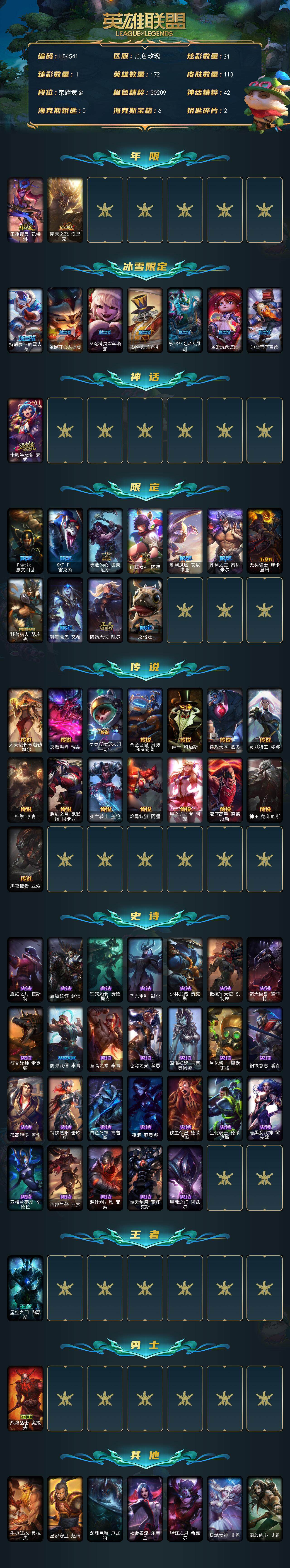 LOLEY322374英雄联盟账号详情图2