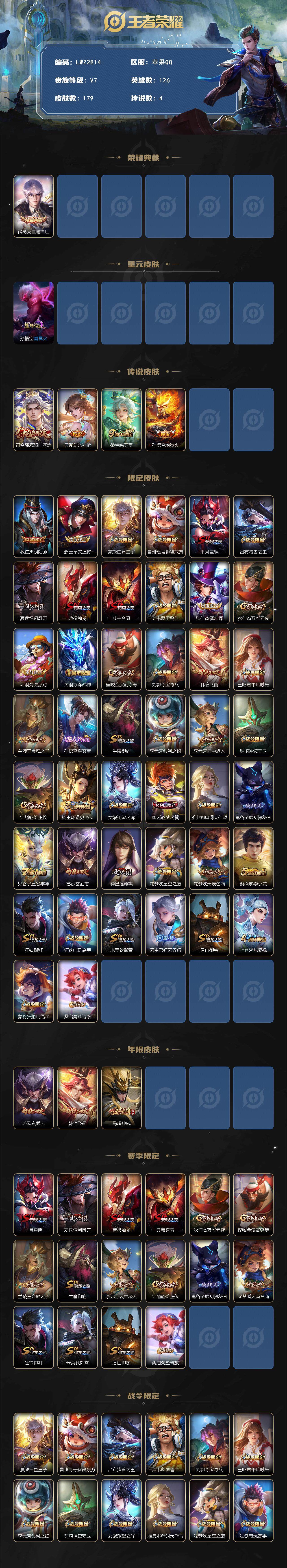 WZCMW3450492王者荣耀账号详情图2